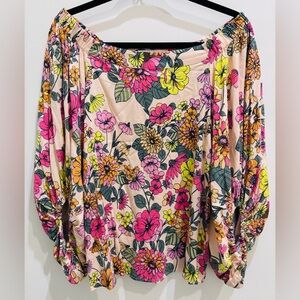 Sugarlips Floral Off the Shoulder Blouse Balloons Sleeve